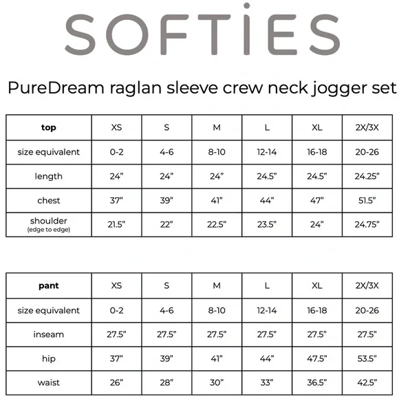 SOFTiES PureDream Short Raglan Sleeve V-Neck Lounge Set in GREY - NWT